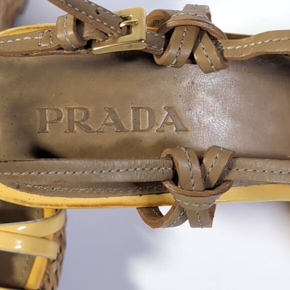 PRADA Sandals Womens Platform Wedge Size 39 Eur | US Size 8.5 - Picture 8 of 9